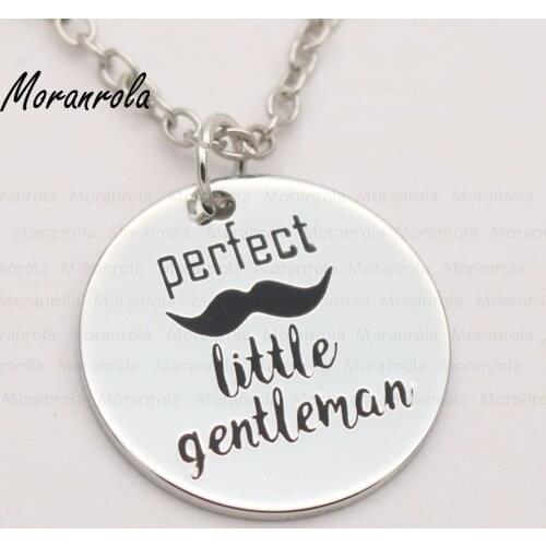New arrive "Perfect Little Gentleman " necklace &keychain charm Mustache little boy Gentleman Just Like Dad jewelry father gift
