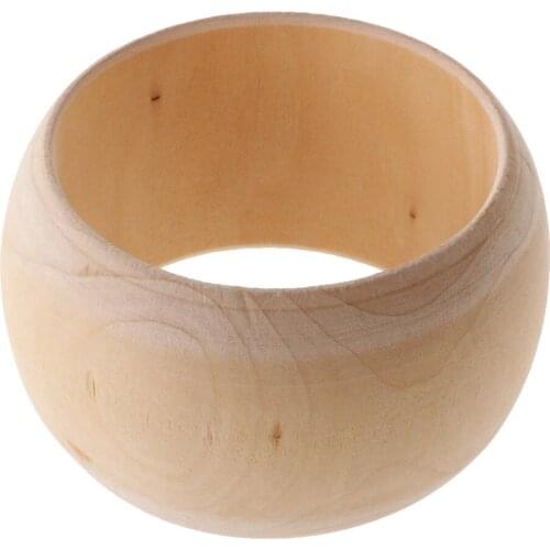 NEW Big Round DIY Natural Wooden Bangles Large 6.8*5cm Unfinished Wood Bracelet Jewelry For Women/Men/Children 5pcs/lot