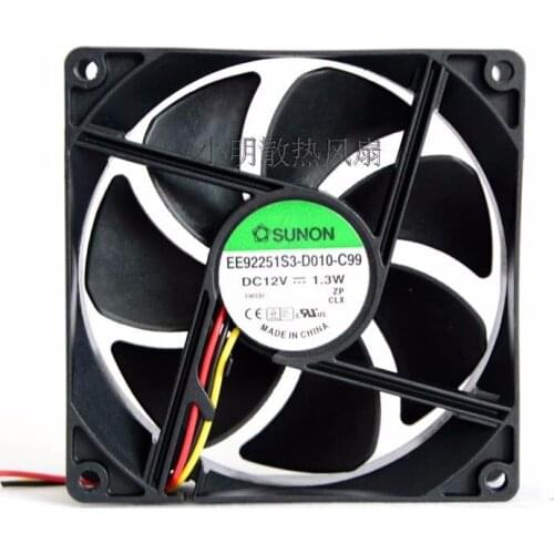 Original sunon 9025 9225 90mm 90x90x25mm computer case Cooling fan 12V 1.3W with 3pin