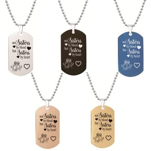 Stainless Steel ARMY Letter Pendant Necklace Woman Trendy 2020 Fashion Lettering Good Sisters Necklace Jewelry Good Friend Gift