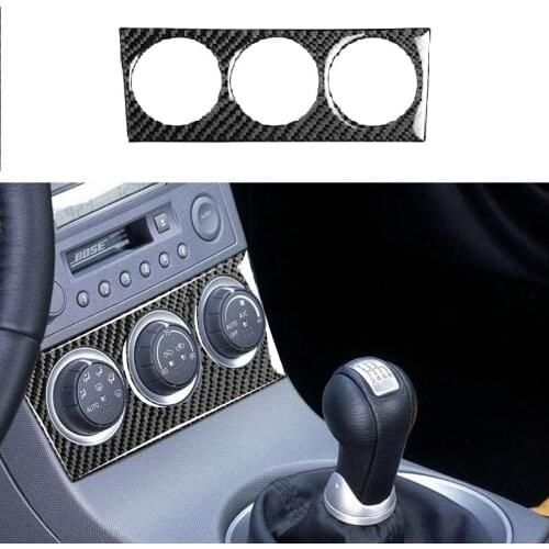 Fit For Nissan 350Z Z33 2003-2009 Air Conditioning Control Button Panel Surround Frame Carbon Fiber Sticker Car Accessories