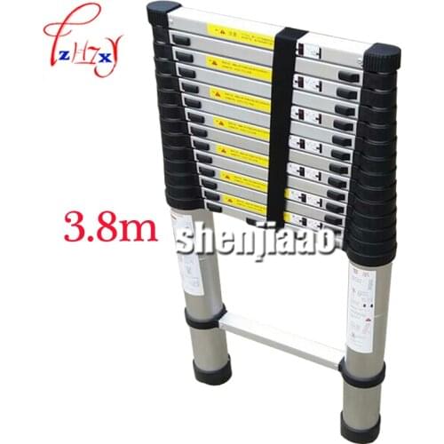 Portable Telescopic Ladder With Board 3.8 m Thickening Aluminum Alloy Multipurpose Folding Stairs One Ladder Word