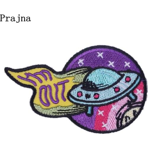 Prajna UFO Patches Embroidered Patches For Clothing Iron On Patches On Clothes Letter Stripes On Clothes Decoration DIY T-shirt