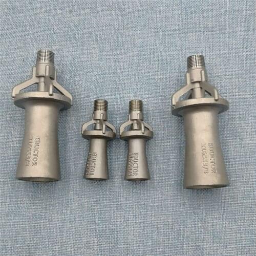 1/4",3/8",1/2",3/4",1",1.5"thread size Stainless steel industrial venturis eductor nozzle,Tank liquid fluid venturi educotor jet
