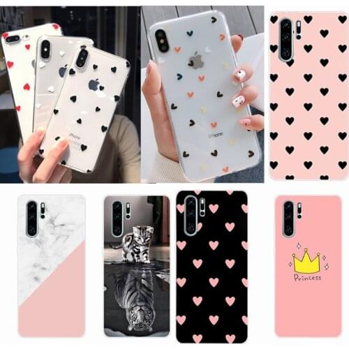 Clear Love Heart Case For Huawei P30 Pro Case Soft Silicone Back Cover Phone Case For on Huawei P40 Pro P20 Mate 20 P40 Lite E