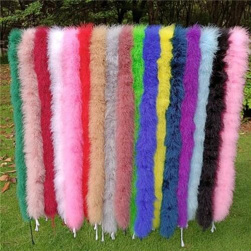 2Meters Fluffy Turkey Feathers Boa about 50g Feather for Crafts Fringe Trim Boas Strip Carnival Wedding Decoration Plumes Decor