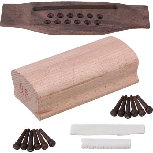 Yibuy Wood Guitar Fingerboard Radius Sanding Block Bone Bridge Saddle and Nut