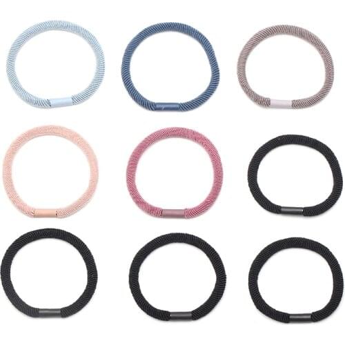 CHIMERA Women Basis Elastic Rubber Band Bold Twill Hair Rope Tie Bow Knotted Thin Scrunchies Multicolour Ponytail Adult Headwear