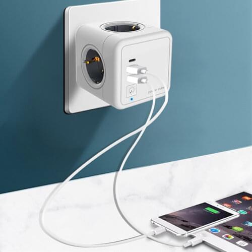 Conversion Socket EU Plug Power Cube Power Strip Power Strip Socket Smart Outlet Extension Adapter without USB EU Standsrd