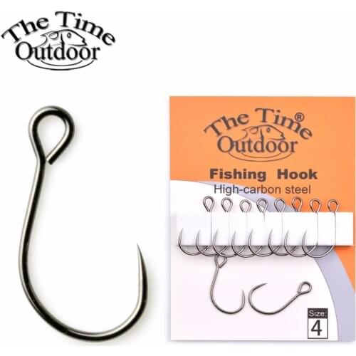 Fishing Hook High Carbon Steel Streams Bait Fishing Bass Lure Hooks Barbless Single Hooks For Fishing Bait 10p
