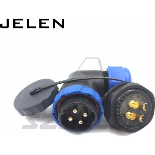 SD28TA-ZM, 90 degree elbow waterproof connector 4pin, IP67,Panel Mount connectors Current Rating 45A, connector plug and socket