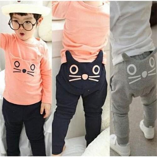 Baby boys girls cartoon Pants clothes Summer Spring Children printed pattern clothing long pants kids cute Casual trousers
