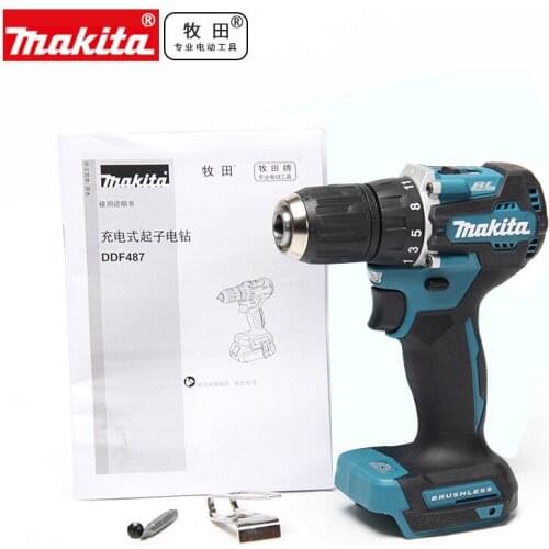 Makita DDF487 Brushless Rechargeable Electric Screwdriver Multifunctional 18V Power Tool 20+1 Gear Torque Adjustment