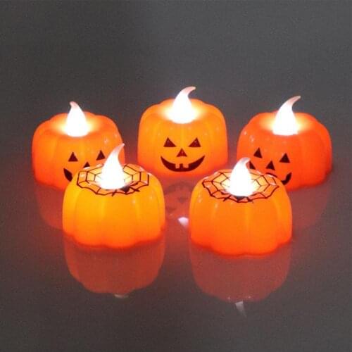 Candle Light Eco-friendly Pumpkin Shape Plastic Decorative LED Candle Lamp for Home