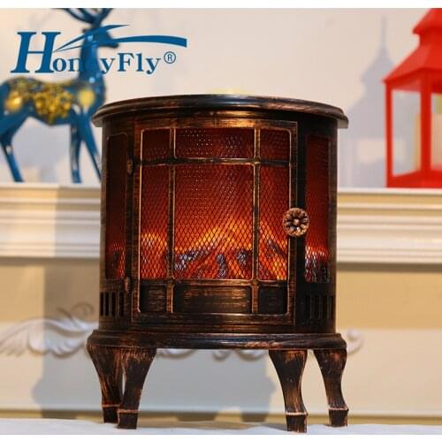 HoneyFly LED Flame Dynamic Fireplace Lamp Lantern Simulation Flame Effect Night Light AAA Battery Powered For Living Room Decor