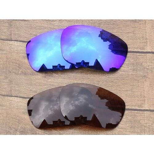 Vonxyz 2 Pairs Ice Mirror & Bronze Brown Polycarbonate Replacement Lenses for-Oakley Jawbone Frame