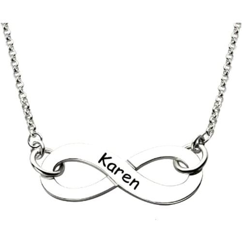 YSH personalized 925 sterling silver engraved name Infinity clavicle necklace 2020 woman luxury Custom jewelry Gift Free shippin