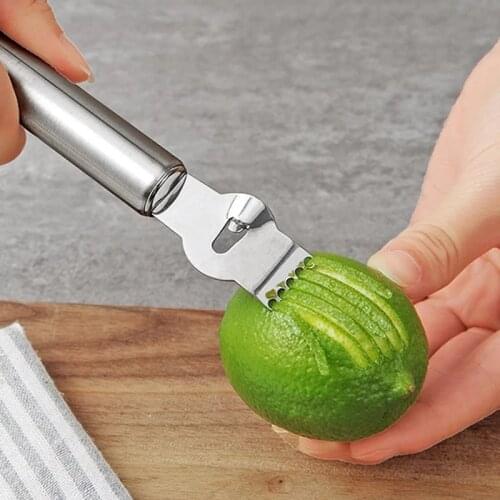 1PC Kitchen Lemon Peeler Stainless Steel Lemon Zester Grater Lime Oranges Grapefruit Fruits Peeling Knife Home Kitchen Bar Tools