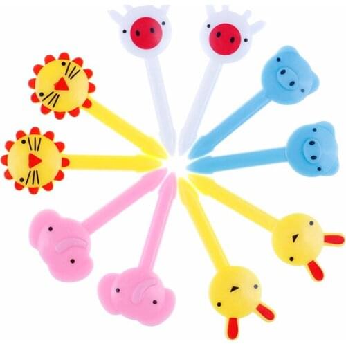10pcs/pack Sign Bento Lunches Party Decor Vegetable Tableware Dinnerware Mini Animal Cartoon Food Fork Fruit Pick