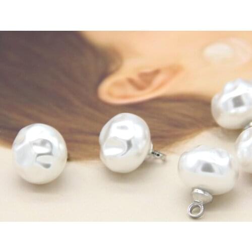 20pcs White Pearl Irregular Stone Shape Shirt Buttons For Clothes Women Dress Sleeve Decorative Handmade Accessories Wholesale