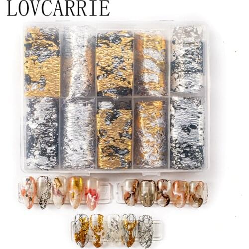 10 Roll/Set 3D Mesh Nail Stickers Gold Silver Net Line Nail Art Decorations Decals Tape on Nails Foil Slider Accessories for Gel
