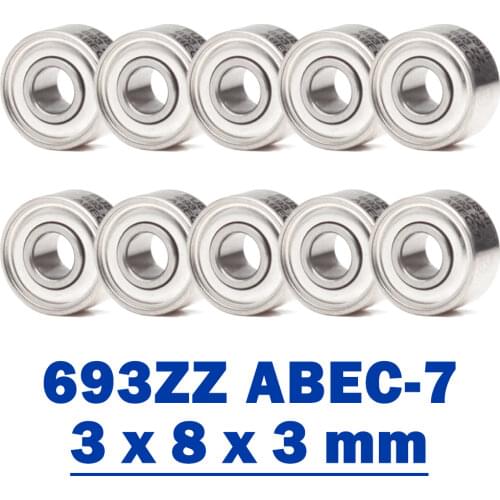 693ZZ Bearing 3*8*4 Mm ( 10 Pcs ) ABEC-7 Miniature Engine 693 ZZ Ball Bearing 619/3ZZ R-830ZZ EMQ Motors Fans 693Z 693 Bearings