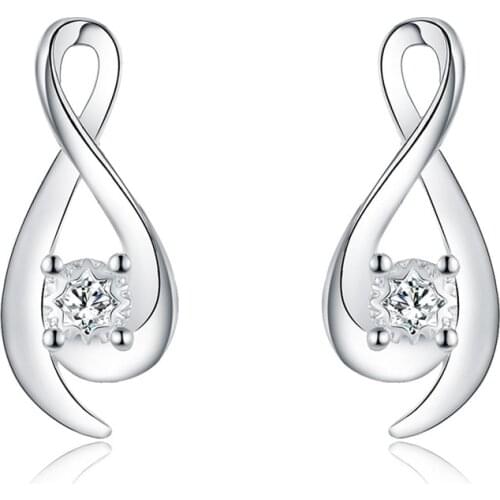 925 Sterling Silvers Women Earrings Eight Shape Stud Earrings For Women Wedding Jewelry Earrings Gifts