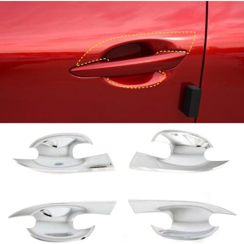 Car Styling 4PCS ABS Chrome Exterior Door Handle Bowls Cover Trim for Mazda CX-30 CX30 2019 2020 2021 accessories