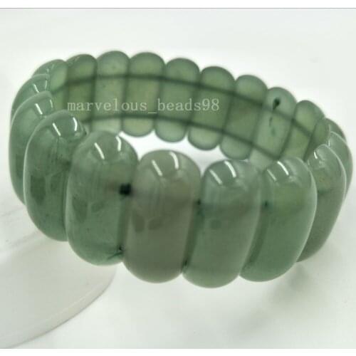 Free Shipping Fashion Jewelry 11x24mm Aventurine Half Moon Women Men Beads Elastic Bracelet 7.5"FG8123