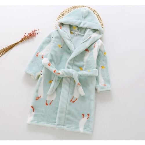 0-8Y Children Robes Animal Boys Girls Flannel Sleepwear Baby Bathrobe Romper kids Home wear Baby Hooded Bath Towel Robes Cartoon