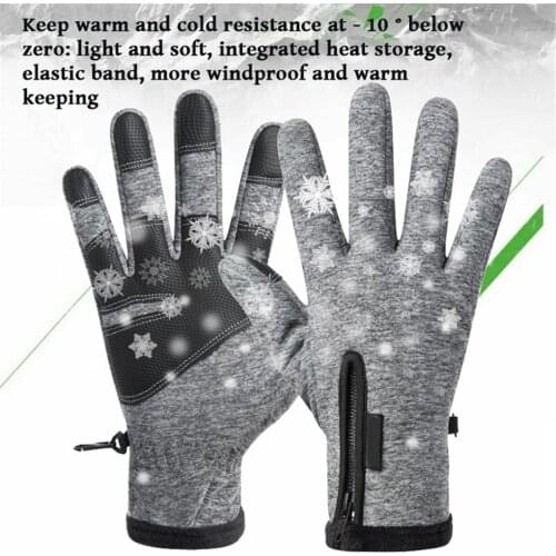 Cold-proof Ski Gloves Waterproof Winter Gloves Cycling Fluff Warm Gloves For Touchscreen Cold Weather Windproof Anti Slip