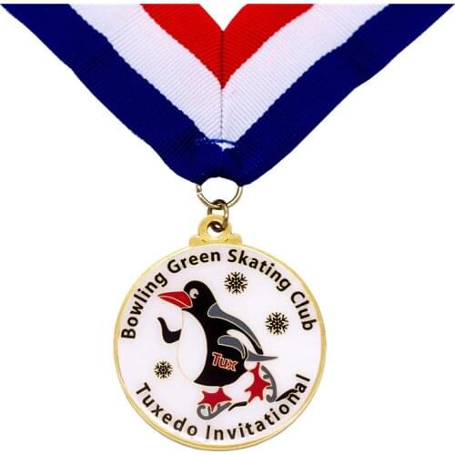 Medal hot sales cheap enamel medals custom metal painted color medal with tape ribbons