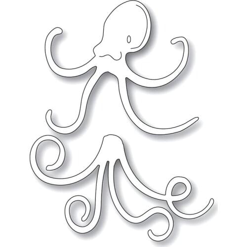 Seabed Octopus 2021 New Metal Cutting Dies for Scrapbooking Frame Edge No Stamps Stencil Cuts Crafts Navidad Molds Die Paper