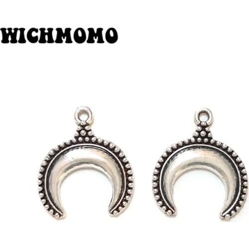 New Fashion 20 Pieces 15*17mm Zinc Alloy Moon Shape Charms Pendants DIY Necklaces Bracelets Jewelry Accessories PJ528