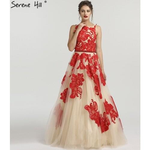 Newest 2020 Sleeveless Beach Fashion Evening Dresses Appliques Sequined Backless Sexy Evening Gowns erene Hill LA6218