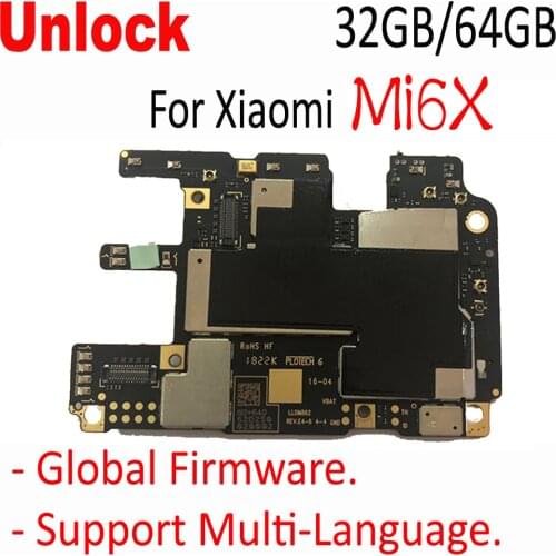 Original Multi-language Rom Unlock Mainboard Xiaomi Mi6X Mi 6X m6x motherboard board card fee chipsets parts