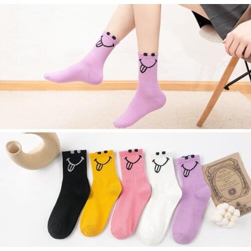 Autumn Winter Japanese Socks Female Stereoscopic Smiley Women Socks Cotton Fun Cute Harajuku Wild Fashion Trendy Socks Quality