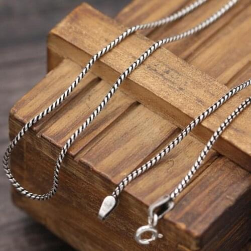 1.2MM Handmade 100% 925 Silver Pendant Necklace Vintage Sterling Chain Necklace for pendant Thai Silver Thin Necklace