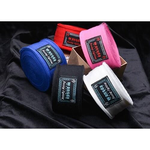 A Pair 3m Cotton Kick Boxing Bandage Breathable Wrist Straps Sports Sanda Taekwondo Boxing Gloves Wraps Bandage Muay Thai Mma