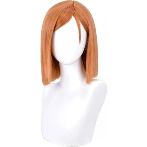 Anime Jujutsu Kaisen Cosplay Nobara Kugisa Wig Jujutsu Kaisen Nobara Kugisaki Halloween Party Costume Role Play Wig + Hair Net