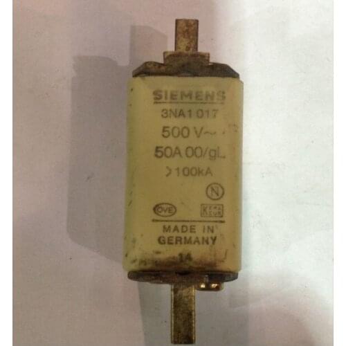 Fuses: 3NA1017 50A 500V NH00 gL / 3NA1018 63A 500V NH00 / 3NA1022 125A 500V NH00 gL