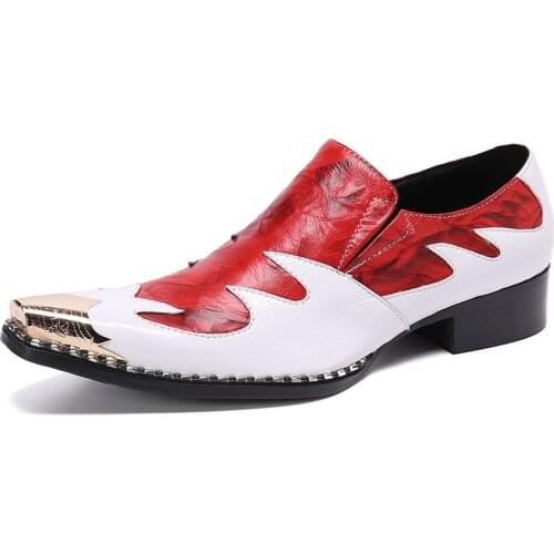 British Mixed Color Birthday Celebration Men Oxford Shoes Spectator Male Slip On Real Leather Dress Shoes Business Brogues