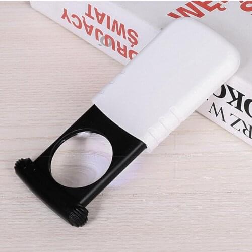 8X 37mm Lens LED Illuminated Pull-out Jewelry Gem Identifying Type UV Light Magnifier Magnifying Glass Loupe with Lamps
