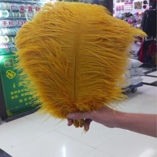 Holiday Decorations 10pcs beautiful golden ostrich feathers 6-8 inches/15-20 cm wholesale decoration