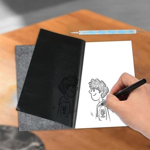 100Pcs Reusable A4 Size Graphite Carbon Papers Thin Art Painting Set with Pens Carbon Papers Thin Art Painting Set with Pens
