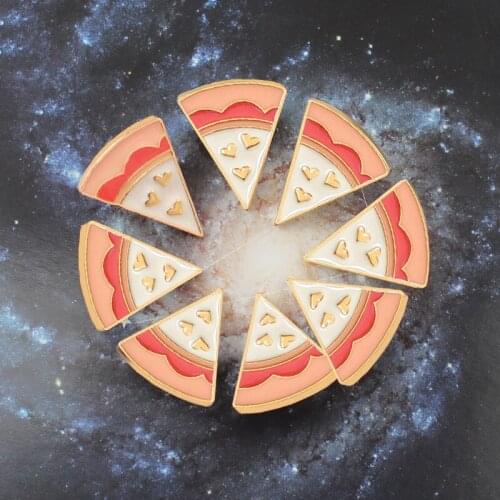 2019 Creative Alloy Dripping Enamel Geometric Brooch Food Pizza Cheese Fun Shirt Pins Best Friends Gifts Womens Jewelry