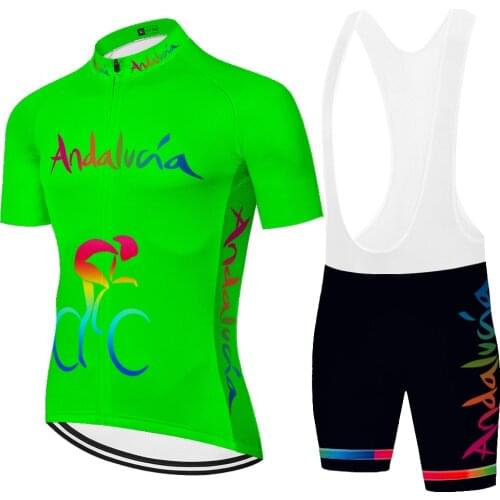 2021 ANDALUCIA cycling jersey short sleeve spain ropa ciclismo hombre 20D gel summer quick dry tenue velo homme