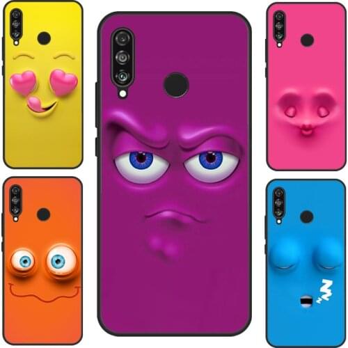 3D funny face For Huawei P20 Lite P30 P40 Pro P Smart 2019 2021 Nova 5T Case For Honor 10i 20 8A 8X 9X