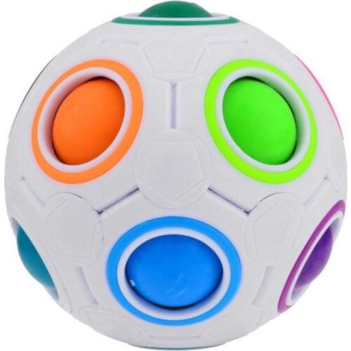 3D Luminous Stress Reliever Magical Rainbow Ball 360 Cube Ball Football Fidgeting Puzzle Education Toy For Child Learning Game
