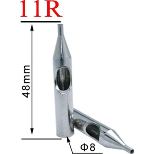 50pcs Sizes 11RT Tattoo Tips Stainless Steel Tattoo Nozzle Tips for Needles
